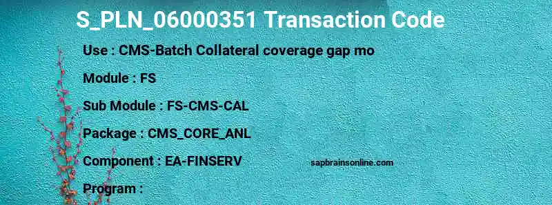 SAP S_PLN_06000351 transaction code