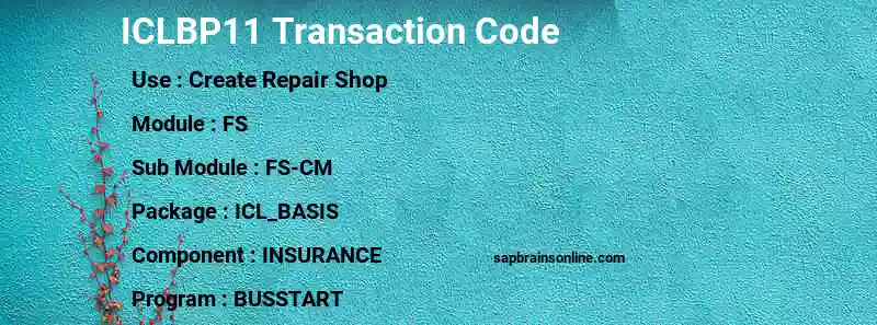 SAP ICLBP11 transaction code