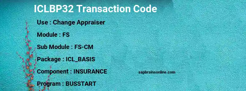 SAP ICLBP32 transaction code