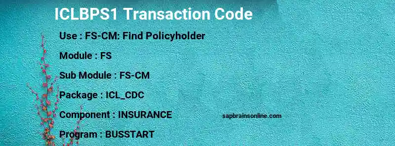 SAP ICLBPS1 transaction code