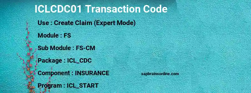 SAP ICLCDC01 transaction code