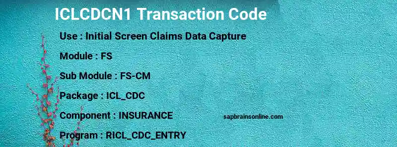SAP ICLCDCN1 transaction code