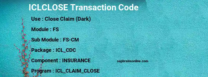 SAP ICLCLOSE transaction code
