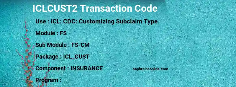 SAP ICLCUST2 transaction code