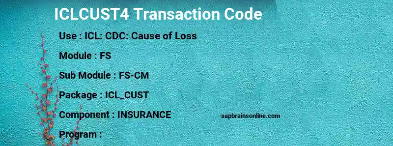 SAP ICLCUST4 transaction code