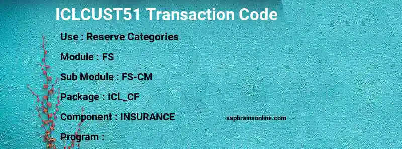 SAP ICLCUST51 transaction code