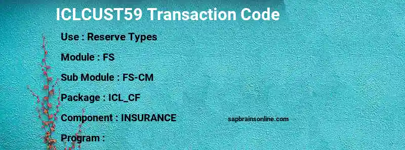 SAP ICLCUST59 transaction code