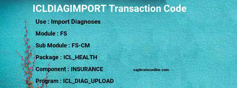 SAP ICLDIAGIMPORT transaction code