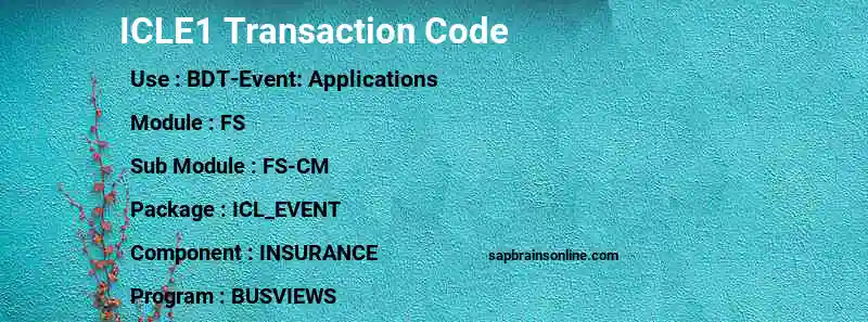 SAP ICLE1 transaction code