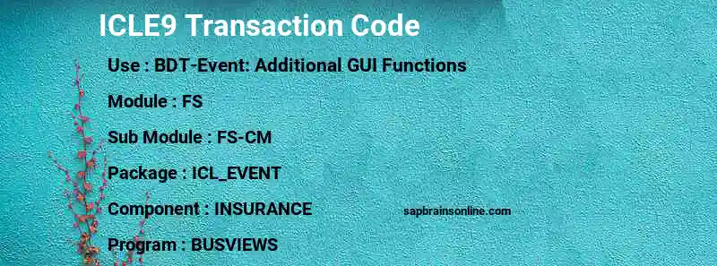 SAP ICLE9 transaction code