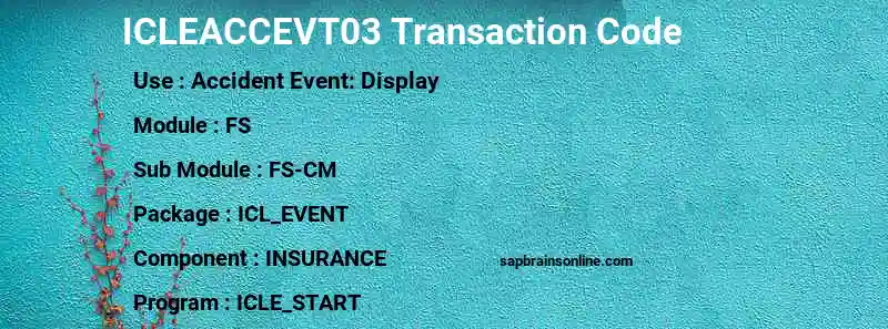 SAP ICLEACCEVT03 transaction code