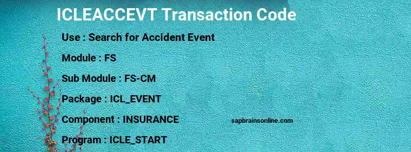 SAP ICLEACCEVT transaction code