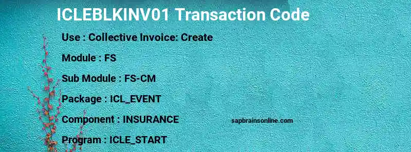 SAP ICLEBLKINV01 transaction code