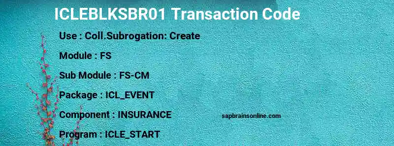 SAP ICLEBLKSBR01 transaction code