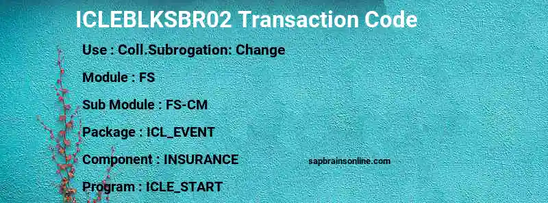 SAP ICLEBLKSBR02 transaction code