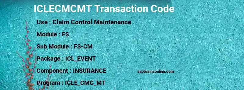 SAP ICLECMCMT transaction code