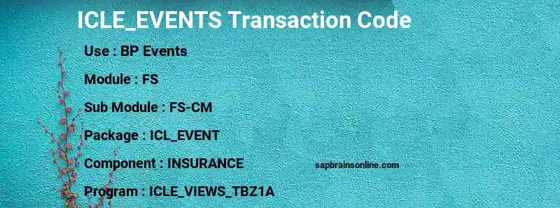 SAP ICLE_EVENTS transaction code