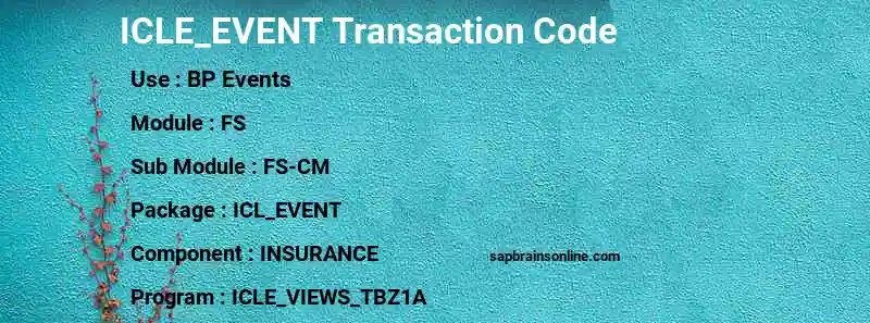 SAP ICLE_EVENT transaction code