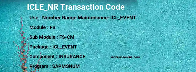SAP ICLE_NR transaction code