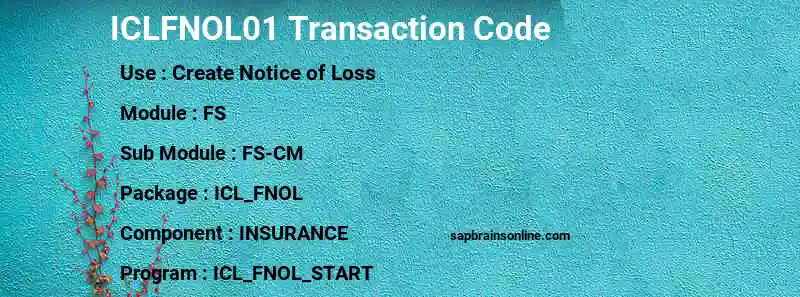 SAP ICLFNOL01 transaction code