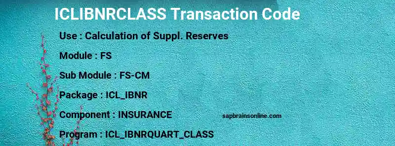 SAP ICLIBNRCLASS transaction code