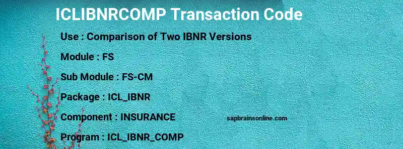 SAP ICLIBNRCOMP transaction code