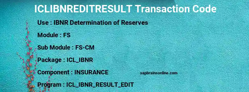 SAP ICLIBNREDITRESULT transaction code