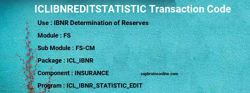 SAP ICLIBNREDITSTATISTIC transaction code