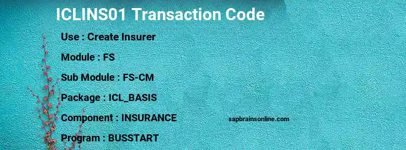 SAP ICLINS01 transaction code