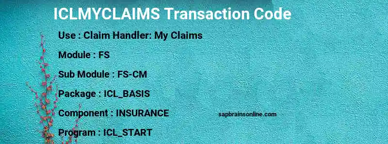 SAP ICLMYCLAIMS transaction code