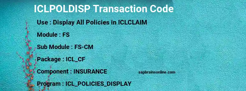 SAP ICLPOLDISP transaction code