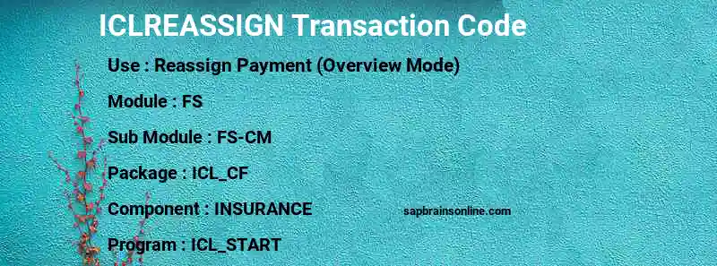 SAP ICLREASSIGN transaction code