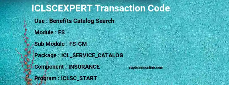 SAP ICLSCEXPERT transaction code