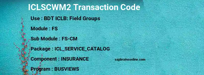 SAP ICLSCWM2 transaction code