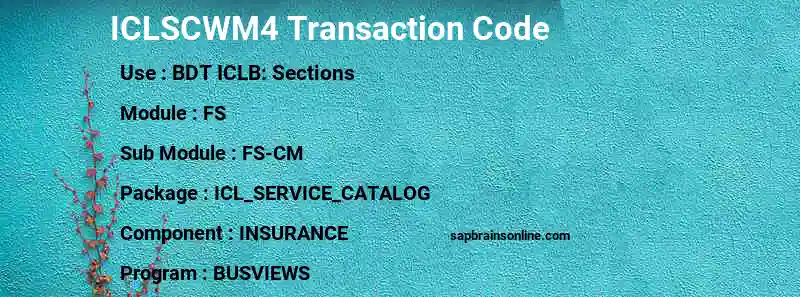 SAP ICLSCWM4 transaction code