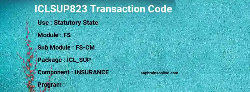 SAP ICLSUP823 transaction code