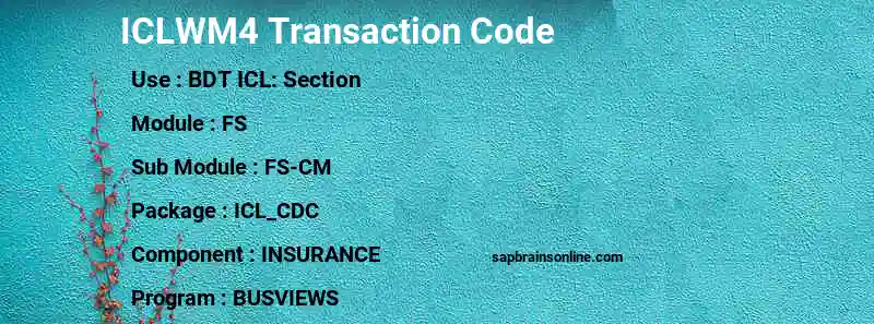 SAP ICLWM4 transaction code