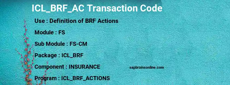 SAP ICL_BRF_AC transaction code
