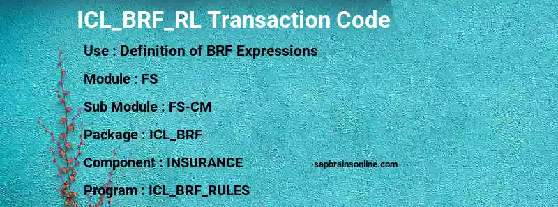 SAP ICL_BRF_RL transaction code