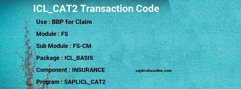 SAP ICL_CAT2 transaction code