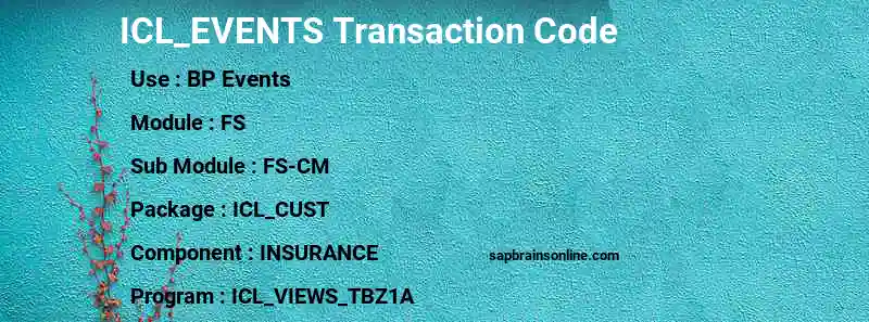 SAP ICL_EVENTS transaction code
