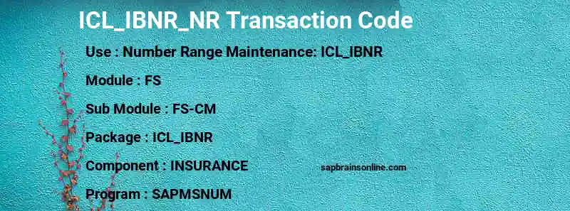 SAP ICL_IBNR_NR transaction code