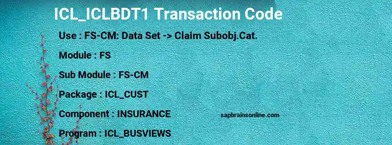 SAP ICL_ICLBDT1 transaction code