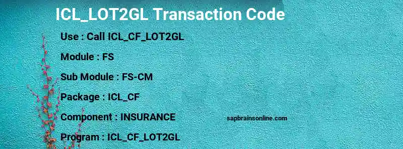 SAP ICL_LOT2GL transaction code