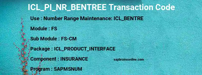 SAP ICL_PI_NR_BENTREE transaction code