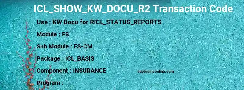 SAP ICL_SHOW_KW_DOCU_R2 transaction code