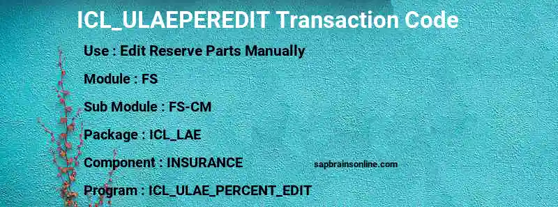 SAP ICL_ULAEPEREDIT transaction code