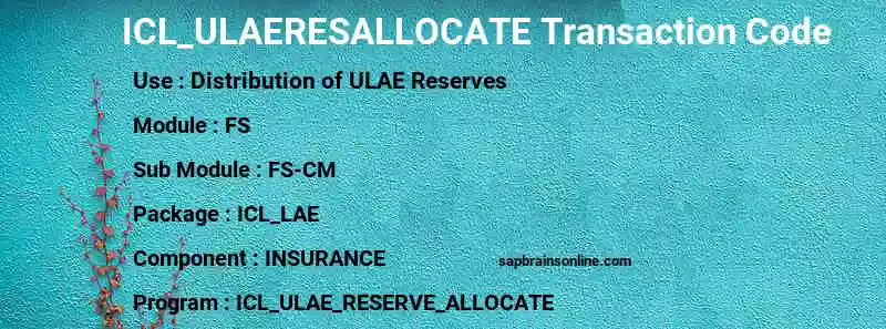 SAP ICL_ULAERESALLOCATE transaction code