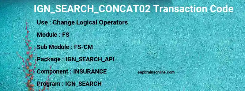 SAP IGN_SEARCH_CONCAT02 transaction code