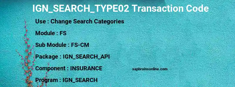 SAP IGN_SEARCH_TYPE02 transaction code